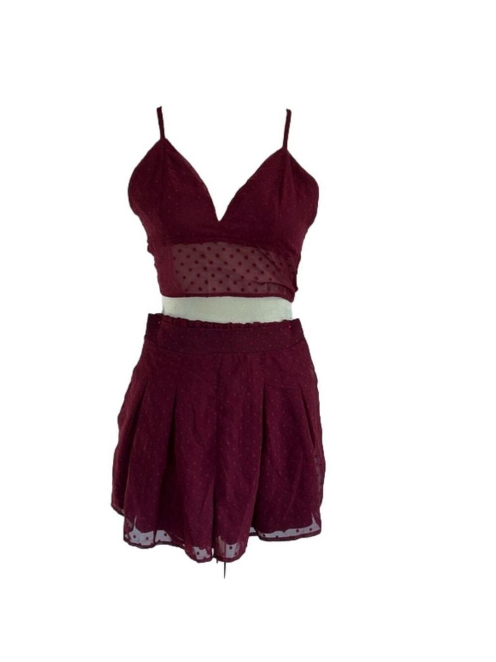 2 Piece, Burgundy Set: Size XS